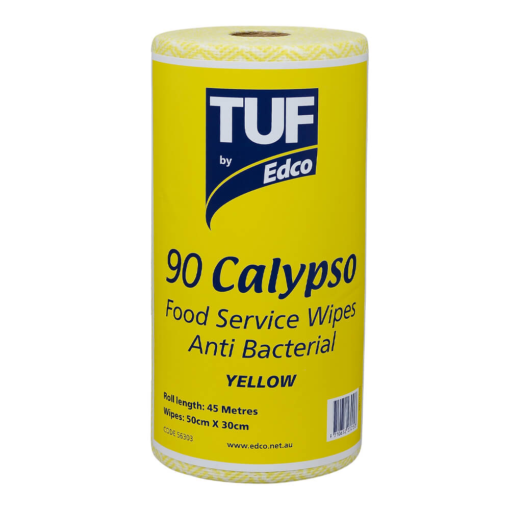 Edco Tuf Calypso Food Service Roll Wipes Yellow (6/ctn)