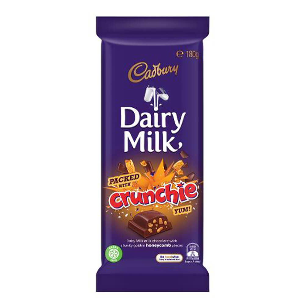 Dairy Milk Crunchie Chocolate Block 180gm  (14/ctn)