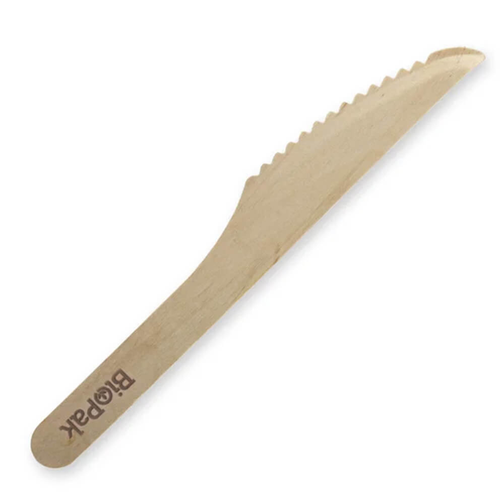 Biopak 16cm Coated Wooden Knife Knives(1000/ctn)  | (100/SLEEVE)