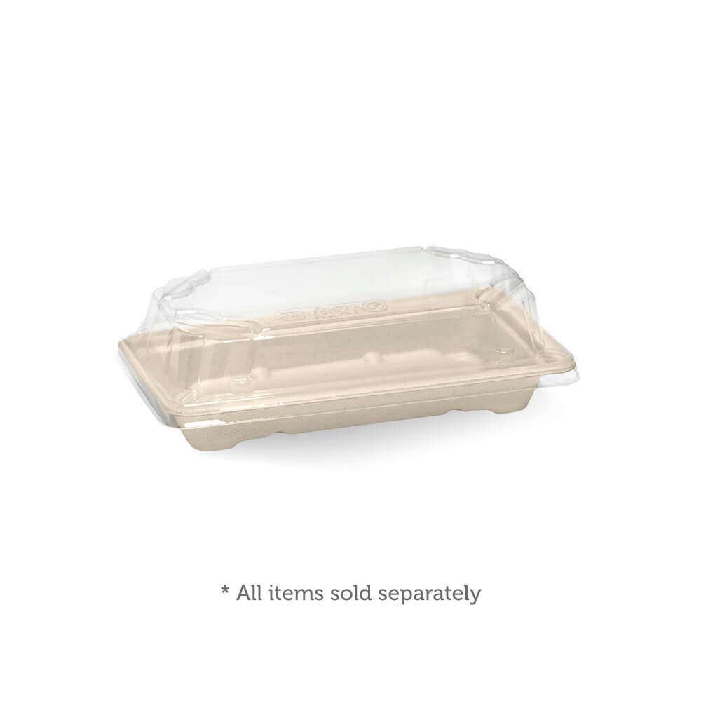 Biopak Small PLA Lid to suit Small Sushi Tray (600/ctn) (50/slv)