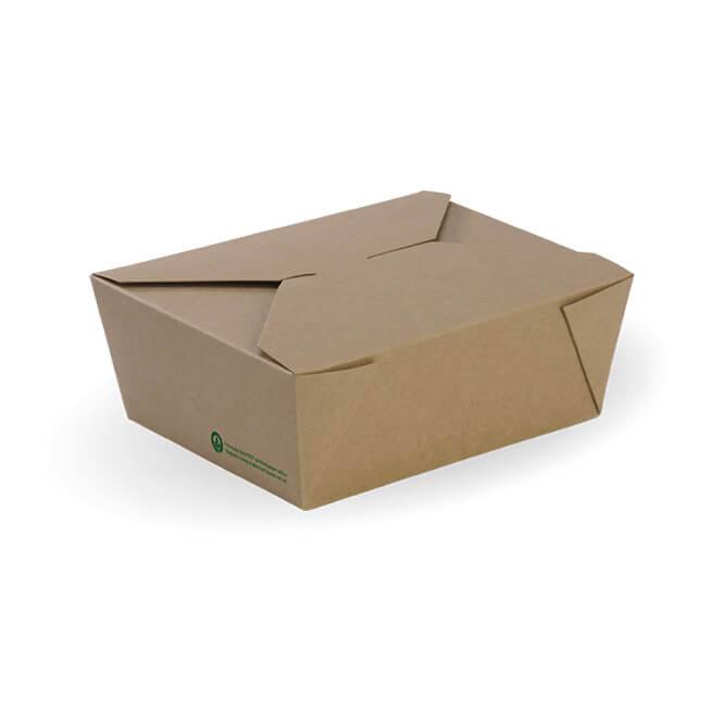 Biopak Medium Bioboard PLA lined  Lunch Box (200/Ctn)  | (50 sleeve)