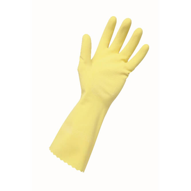 Edco Merrishine Rubber Gloves Flock Lined Yellow Large