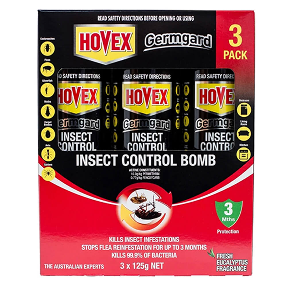 Hovex Insect Control Bomb 125g 3pk (4/ctn)