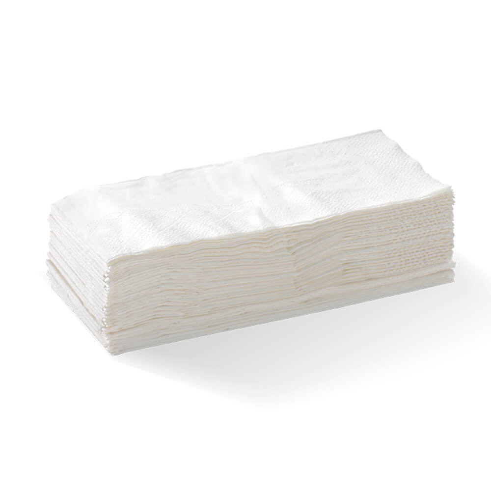 Biopak 2ply 1/8 fold White Dinner Napkin (1000/ctn)