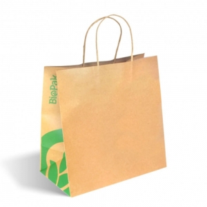Kraft Paper Bags BioPak Twist Handle (wide gusset) 300x305x170mm(CTN ONLY)(250/c