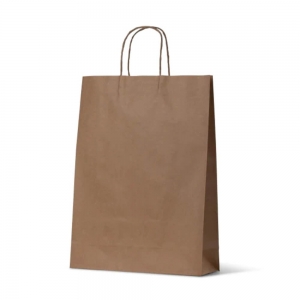 Kraft Paper Bags Midi 320mm(W) x 420mm(H) + 110mm(G) Twisted Handle (250/ctn)