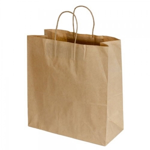 Kraft Paper Bags Capri Large (wide gusset) 340x320x145mm(EC-PB3340)  (250/ctn)