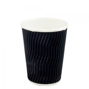 Cool Wave Black Cup Dw 12oz (500/Ctn)  | (25/SLEEVE)