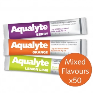 Aqualyte 25g Sachet Mixed Flavours makes 600ml  (50/ctn)
