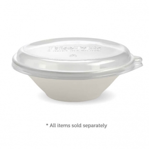 Biopak 800ml 24oz White Biocane Bowl (400/Ctn | 50/slv)