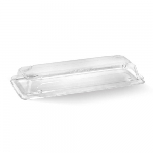 Biopak Long BioCane Sushi Tray PLA Lid Long 223x93x24mm (600/ctn) (50/slv)