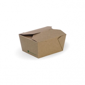 Biopak Small Bioboard PLA Lined Lunch Box (200/ctn  50Sleeve)
