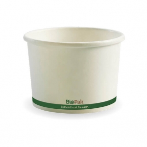 Biopak 550ml 16oz White Bio Bowl (500/ctn | 25/slv)