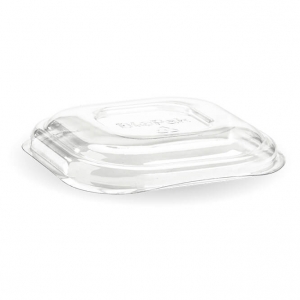 Biopak 280-630ml Clear RPet Dome Lid Square Containers (600/ctn | 50/SLV)