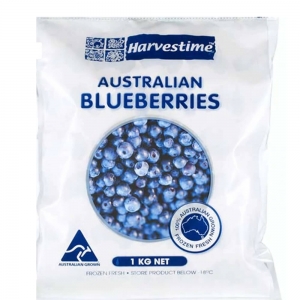 Blueberries Frozen 10 x 1kg Bag Harvestime / carton