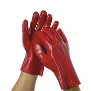 Gloves Mens 27cm Red Liquid Resistant