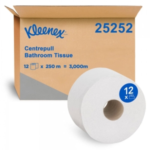 Centre Pull Tissue White 2ply 250m roll (12/ctn)