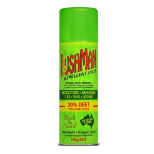 Bushman PLUS Aerosol & Sunscreen 20% Deet 150g (12/ctn)