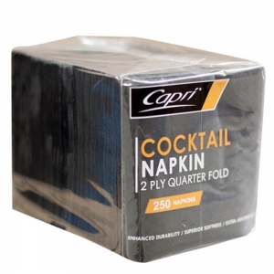 Cocktail Napkins Quilted Black (2000/ctn) (250/slv)
