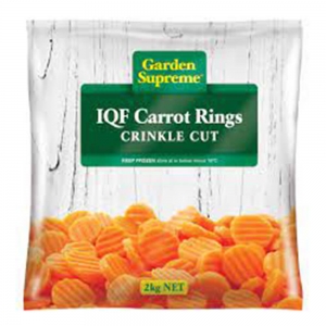 Frozen Garden Supreme IQF Carrot Rings-Crinkle 2kg (6/ctn)