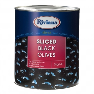Riviana Sliced Black Olives 3kg/A10 Can (6/ctn)