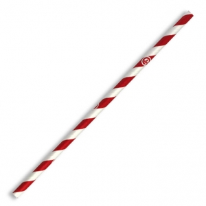 Biopak 6mm Regular Red Stripe Straw (2500/ctn)