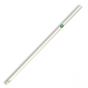 Biopak 6mm Regular White Paper Straws (2500/ctn) (250/box)