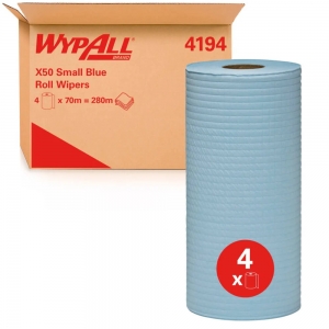 Wypall X50 Blue Small Roll Wiper (70 roll) (4 roll ctn)